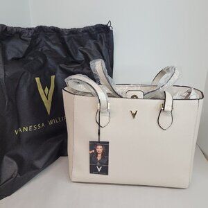 Vanessa Williams Lush Collection Large Tote Bag Off White Handbag w/Dust Bag New